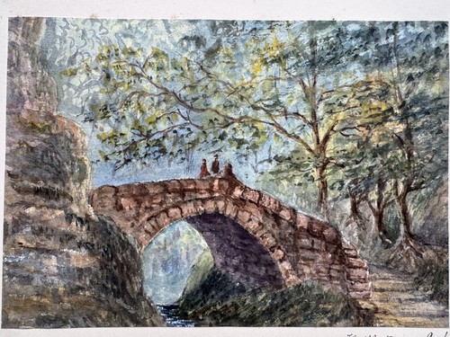 Antique unframed watercolour - unframed,