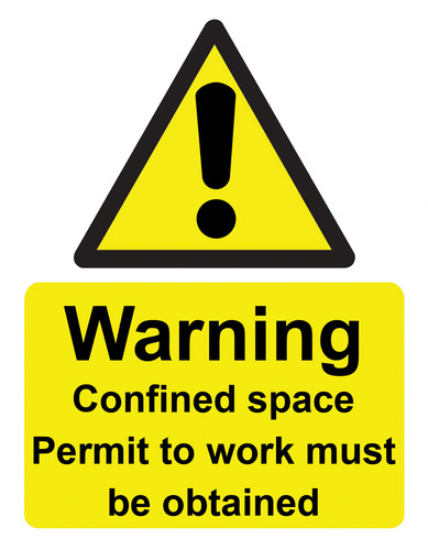 Warning confined space - confined, permit