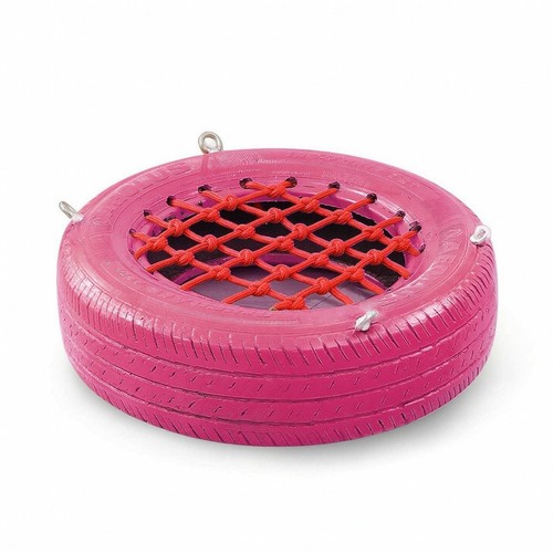 Tire swing with rope net - net, woven