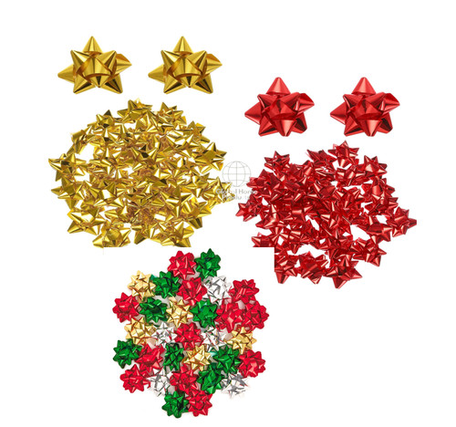 Christmas metallic bows red - bows,