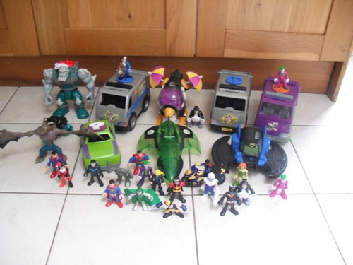 Imaginext figures and vehicles - and,
