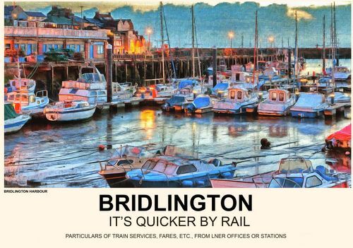 Vintage style railway - style, poster