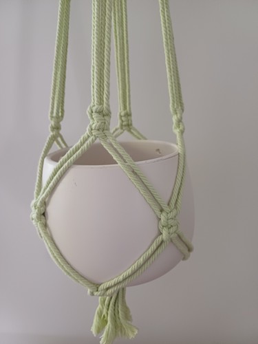 Green rope macrame plant - green,