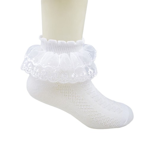 Girls frilly lace ankle - girls,