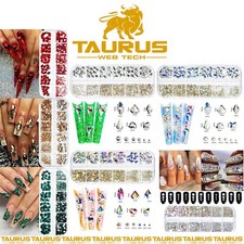 3D Crystal Nail Art Diamante Rhinestone Decoration DIY Glitter Gems UK FREE P&P