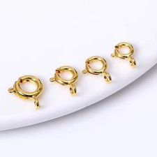 Solid 18ct Gold Bolt Ring Open Jewellery Clasp Spring Ring 5mm 6mm 7mm 8mm