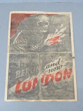 WWII German Aerial Propaganda Flyer Sheet Berlin and now London c.1944