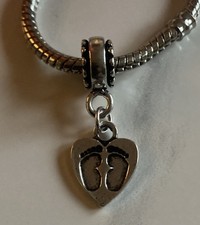 Baby Footprints Heart Dangle