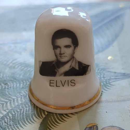 Elvis presley ceramic thimble - presley,