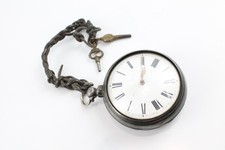 Antique 925 Silver Fusee Pocket Watch With Pair Case Key-Wind SPARES & REPAIRS