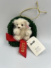 Steiff Vintage 2009 Hanging Christmas Wreath Decoration With Mini Teddy Bear