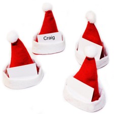 12 x CHRISTMAS Santa Hat Festive Decorations Place Settings Name Cards 