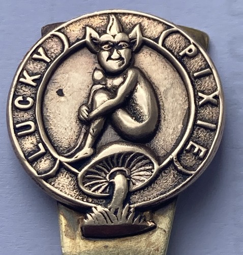 Brass tea caddy spoon - ,, lucky