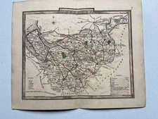Antique hand coloured map of Cheshire engraving 1837 Dugdale / Tallis
