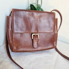 Fat Face Leather Crossbody Satchel messenger shoulder bag  Brown Small 