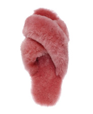 NEW! Sz 8 EMU Australia Mayberry  Crisscross Slippers Sheepskin Fur Mineral Red