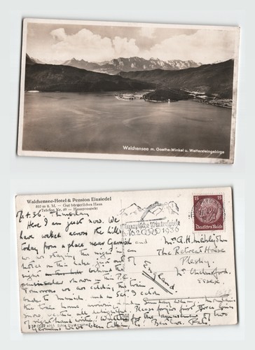 Postcard 1936 garmisch - postcard,