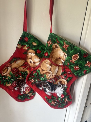 Two vintage fabric christmas - two,