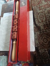 Vintage Austrian Long Pastry ? Roller. Rubber Patterned Rollers