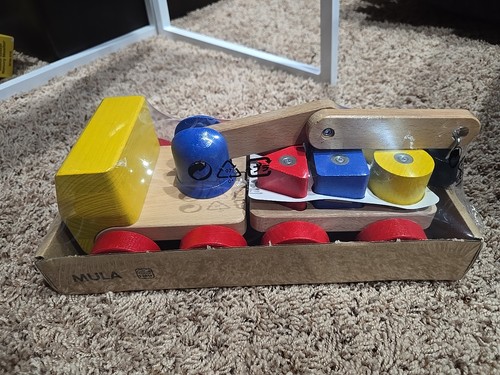 Ikea wooden toy crane truck - wooden,