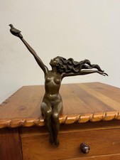 Stunning Art Deco Lady Bronze The Carrier Pigeon by A Gennarelli - Signed