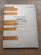 Standard Vanguard 3 Vignale Saloon Part Number Catalogue Supplement Number 2