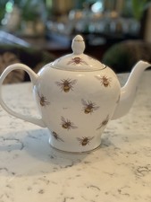 Bee Large Teapot- White/gold 