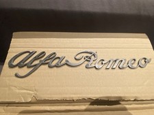 Vintage Alfa Romeo Original Metal Rear SCRIPT EMBLEM Boot BADGE LOGO, 3 Pins