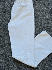 Zara White Ripped Jeans Size