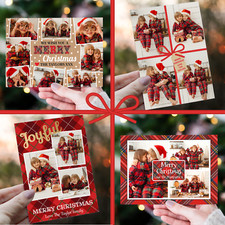Personalised Christmas Cards Pack - Custom Photo Family Holiday Greetings
