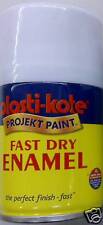 100ML PLASTI-KOTE WHITE GLOSS SPRAY PAINT FAST DRY WOOD METAL PLASTIC CERAMIC 