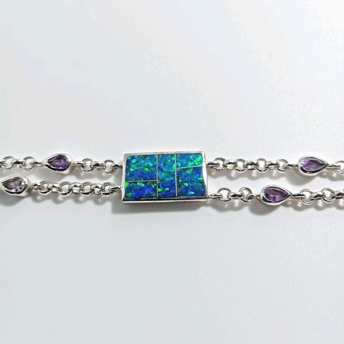 Silver opal amethyst - silver,