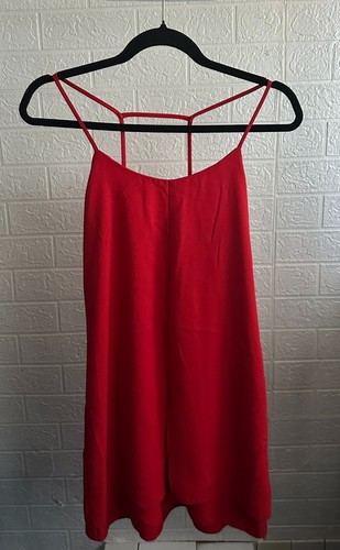 Topshop red flowy cami mini