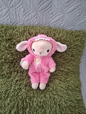 BNWOT RARE H&M BEIGE BUNNY RABBIT VELVET PINK MONSTER ROMPER  OUTFIT COMFORTER 