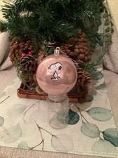Christmas  Snoopy Peanuts  Pink Extra Large Bauble Decorations Used