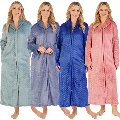 Slenderella fleece zip robe - fleece,