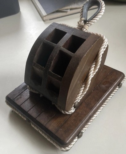 Nautical wooden pulley block - pulley,