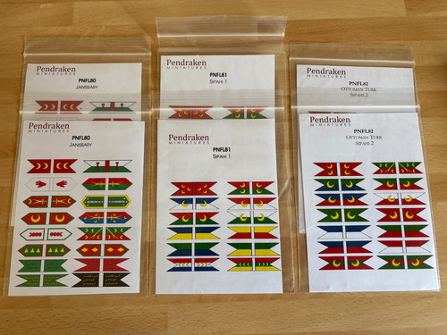 10mm pendraken ottoman flags - ottoman,