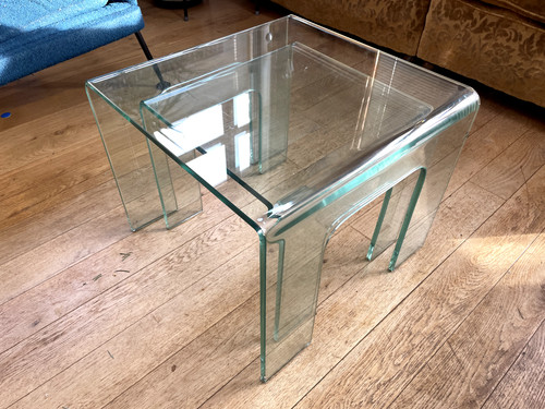 Glass nest tables used - nest,