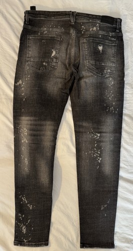 Men black distressed - black,