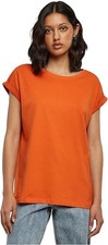 Urban Classics Women's Extended Shoulder Tee T-Shirt, Rust Orange Size L