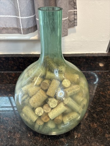 Vtg aqua glass - aqua, demijohn