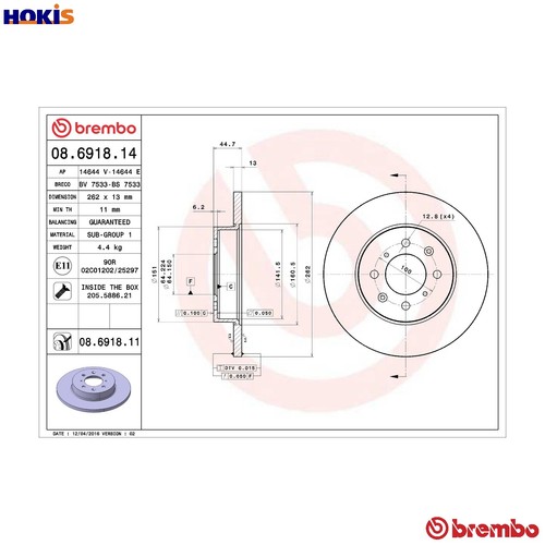 Brake disc 6918 11 for - 2x,