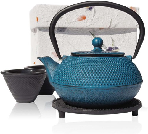 Blue tetsubin teapot - blue, gift