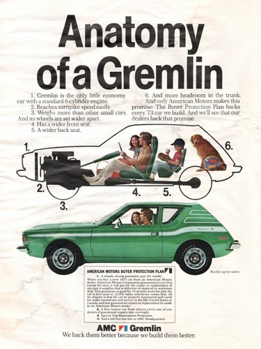 Vintage 1973 amc - gremlin, x