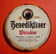 BENEDIKTINER bar keg beer pump badge WEISSBIER fish eye style