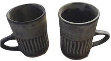 Pair of Vintage Tremar Pottery Mid-Century Mugs Studio Pottery 4” Tall