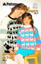 Knitting Pattern copy for 7 intarsia animal patterns cats, bunny, panda etc #34