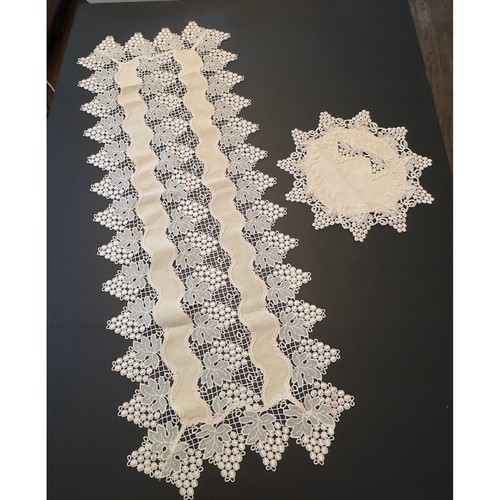 Vintage beige lace - lace, table