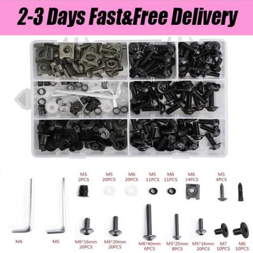 177x black fairing bolts - black,